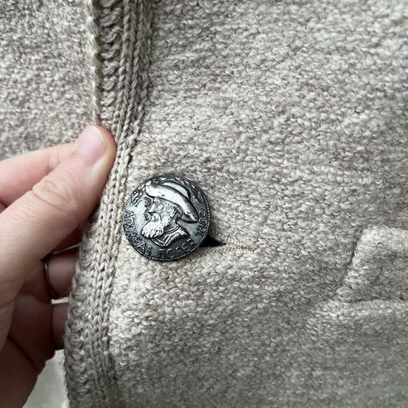 Vintage Sigi Scheiber Austrian Tyrol Wool Jacket Cardigan Khaki Metal Button - Picture 7 of 16